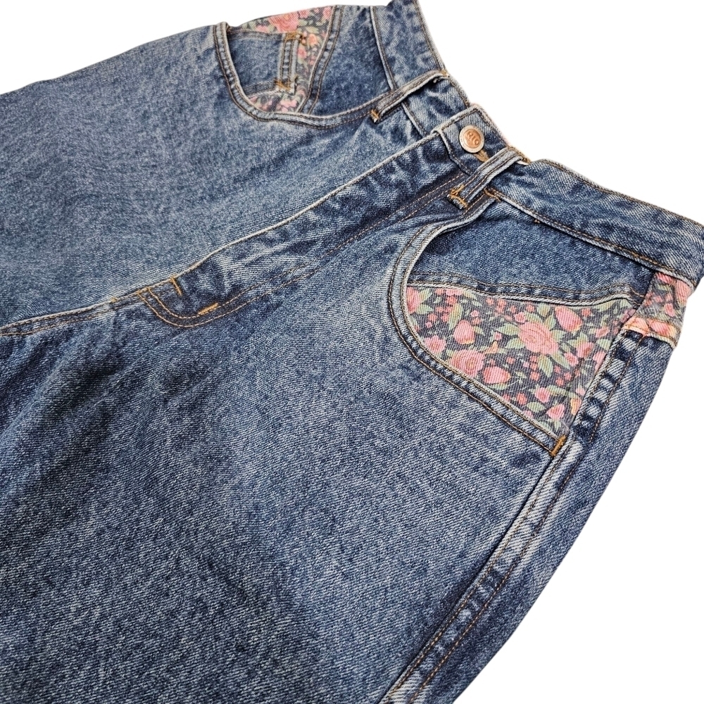 Y2K Rio by Stephen Mardon Floral High-Waisted Denim Jeans Women's 24